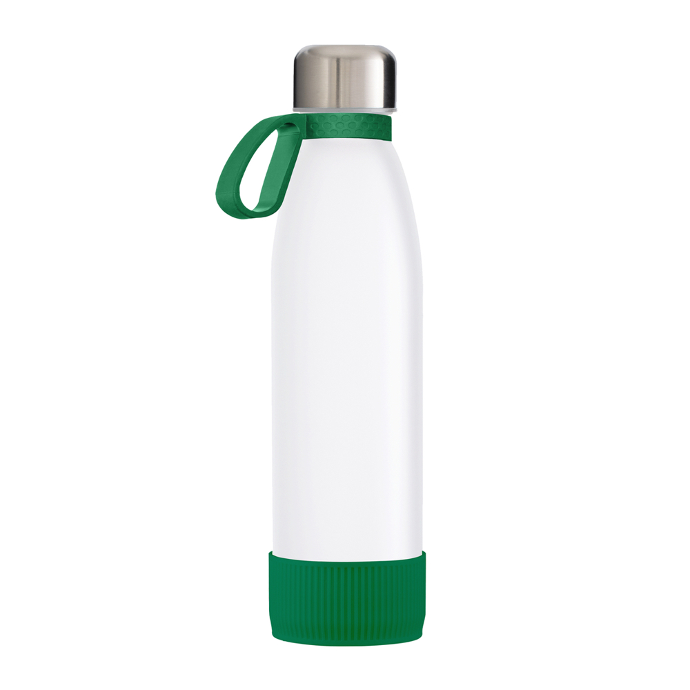Fles GLASS - groen, zilver, wit