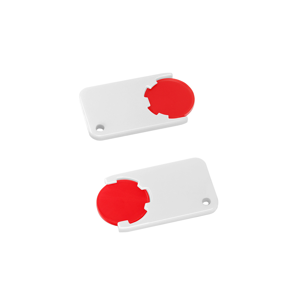 Chiphouder met winkelwagenmuntje 1€ "Beta" - Rood/Wit