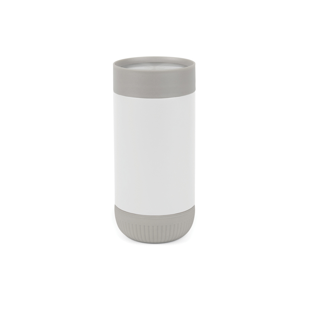 VINGA Erie RCS recycled RVS push mug 350 ML - wit, grijs (± PMS White/ ± PMS Cool Grey 4 C)