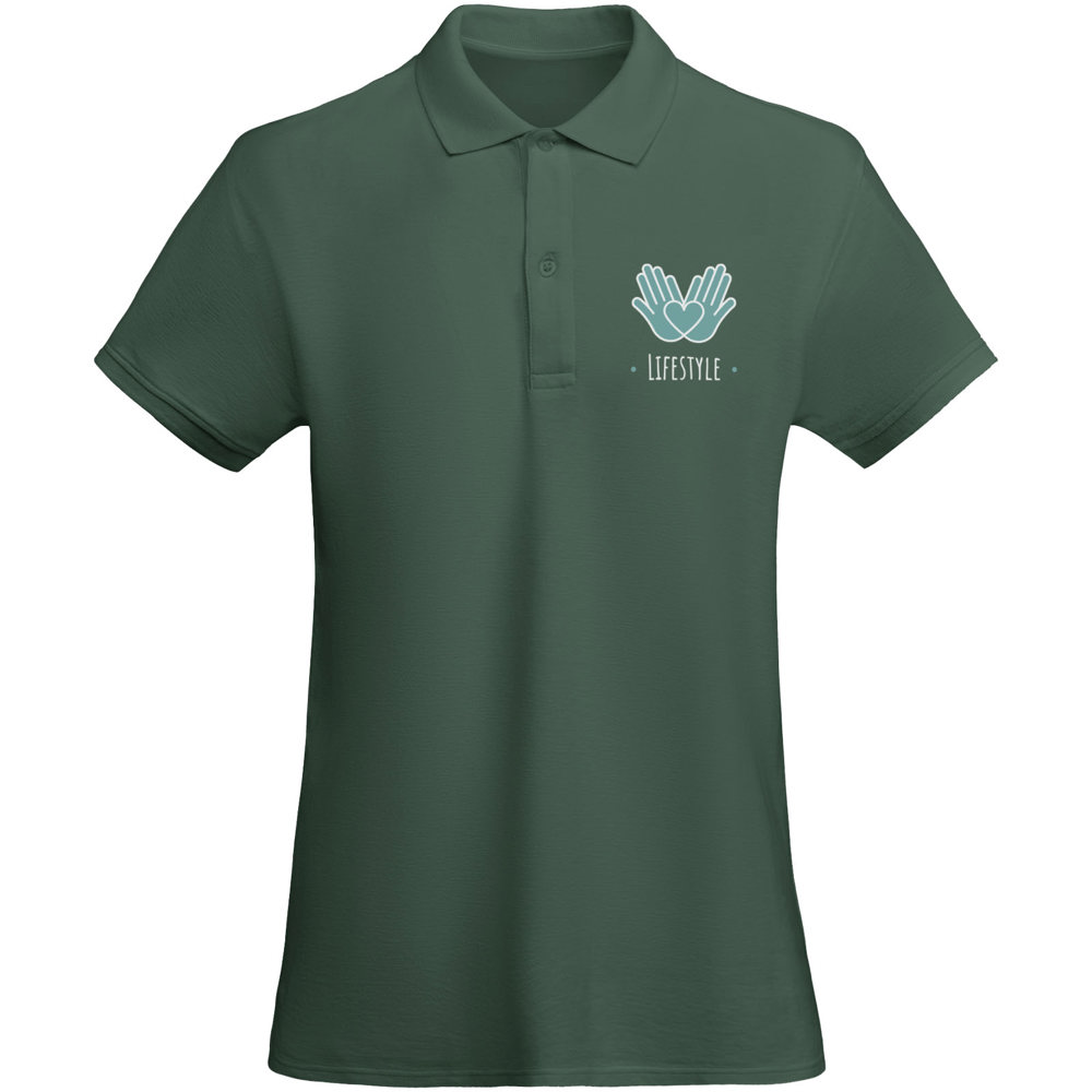 Prince 210 g/m² biologisch katoenen damespolo met korte mouwen