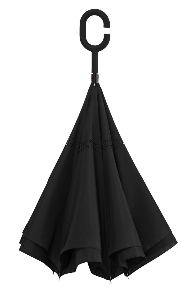 FALCONETTI - Inside-out - Handopening - Windproof -  105 cm - Zwart / Zwart (± PMS BLACK 6C)