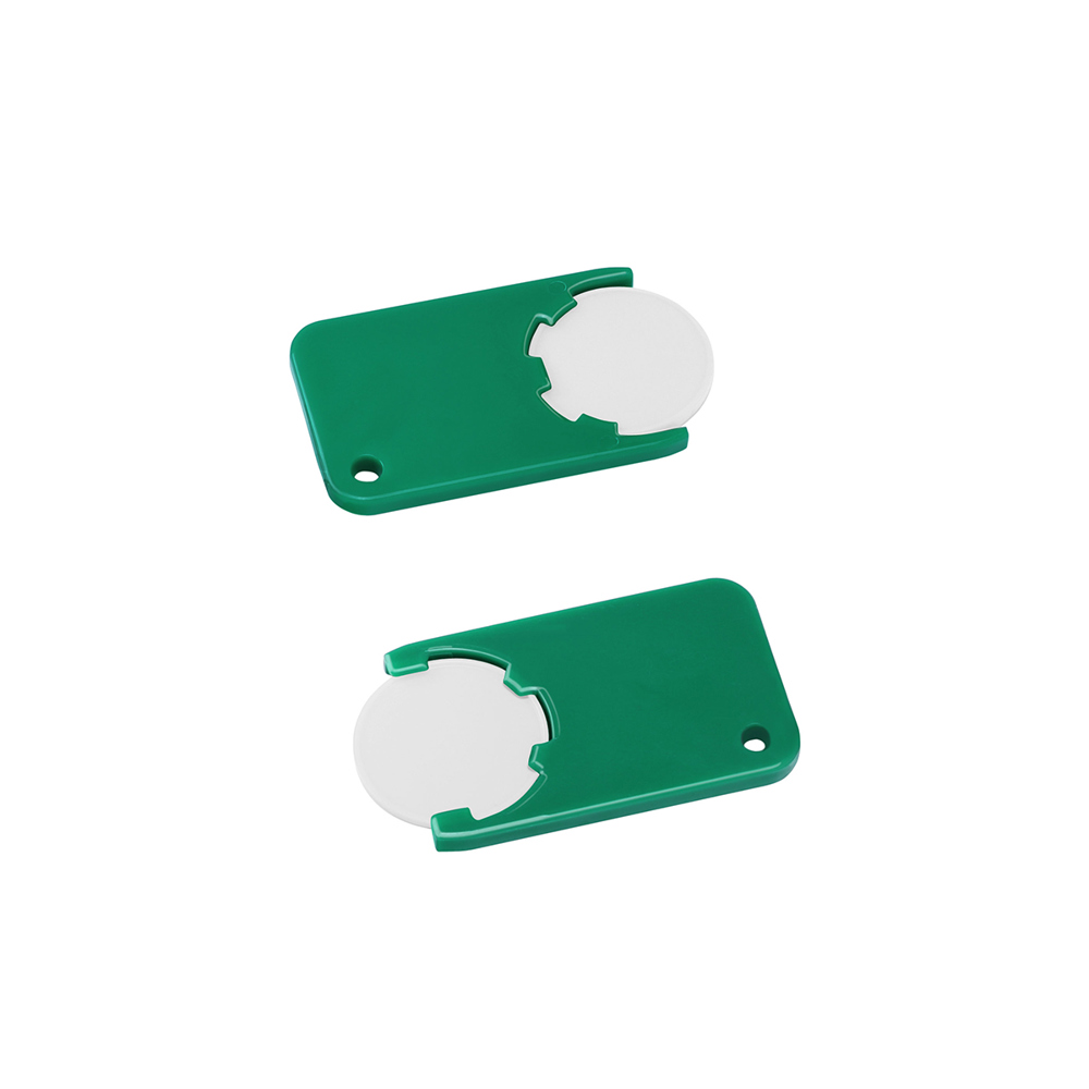 Chiphouder met winkelwagenmuntje 1€ "Beta" - Wit/Groen