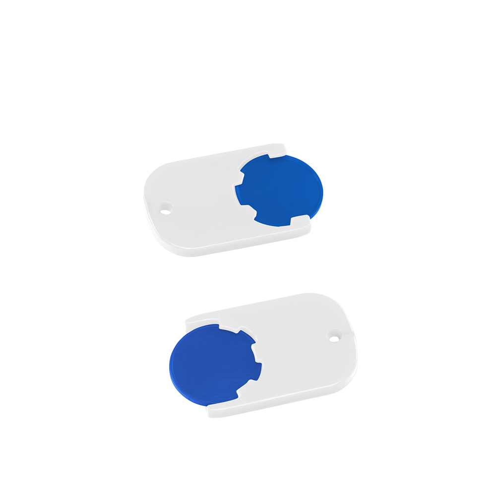 Chiphouder met winkelwagenmuntje 1€ "Gamma" - blauw/wit