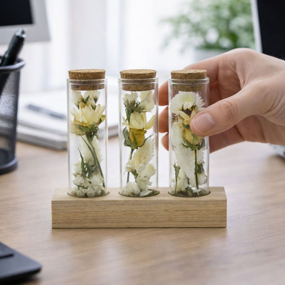 Dried Flowers - Trio tube & wood, Lichtblauw