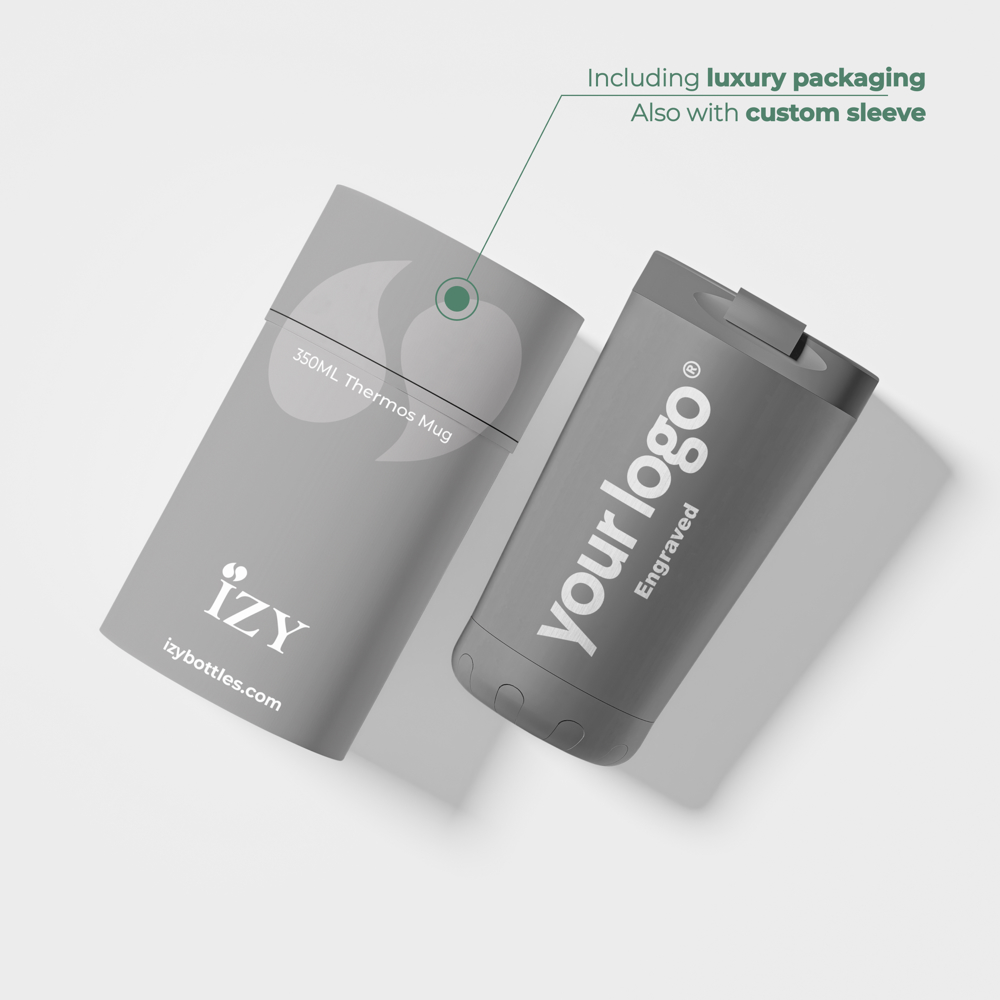 Thermosbeker / Koffiebeker - Grijs - 350 ml