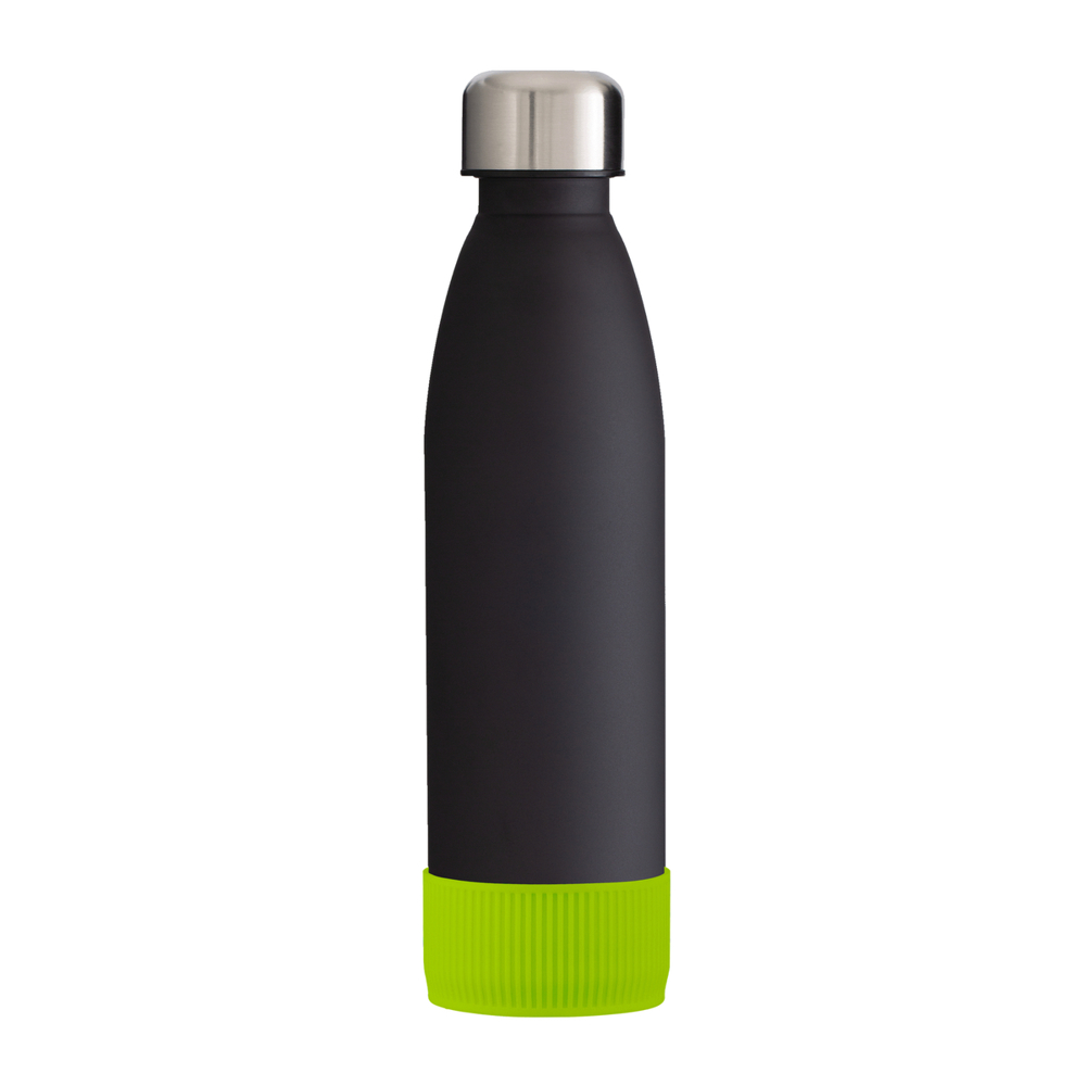 Fles GLASS - lichtgroen, zwart
