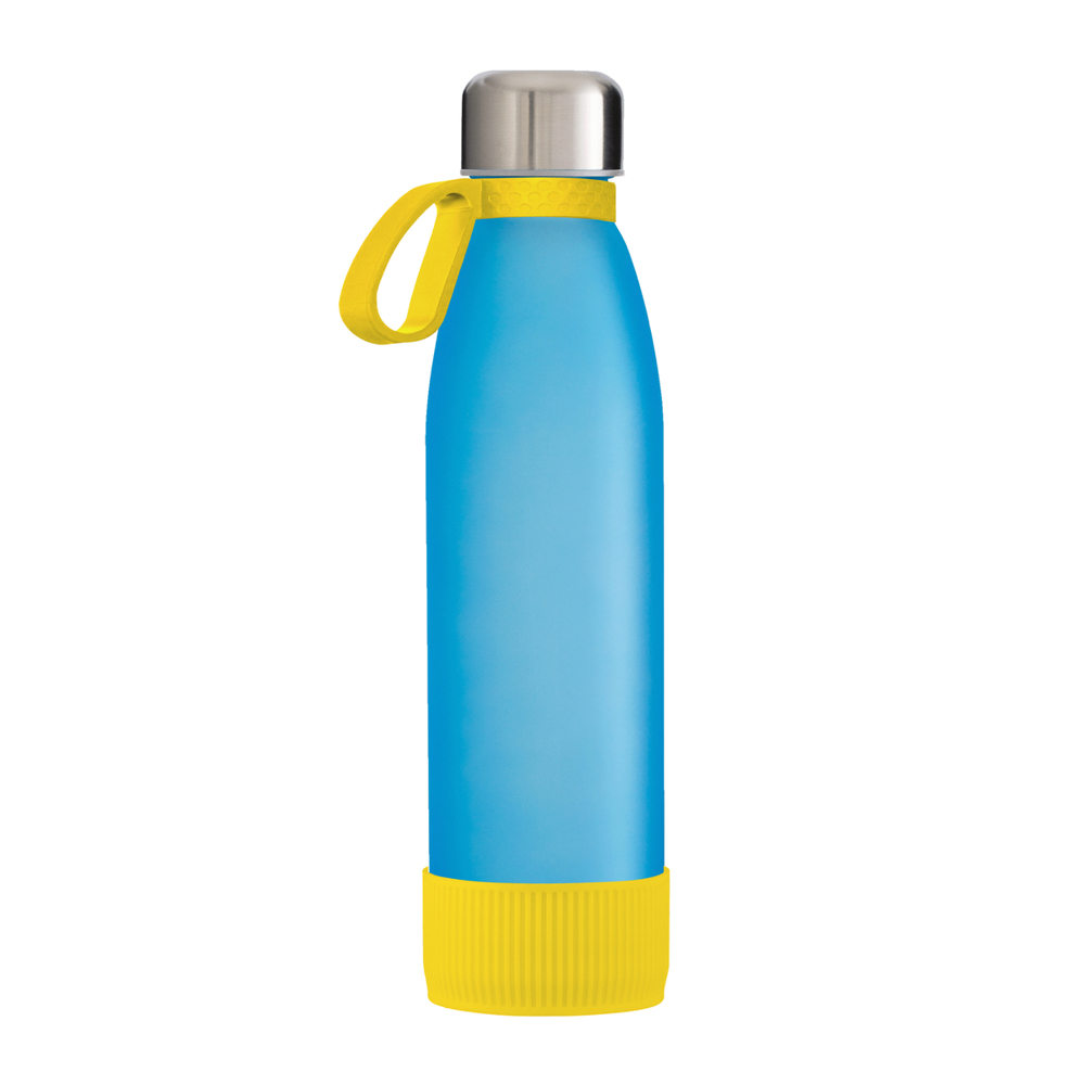 Fles GLASS - geel, zilver, cyaan
