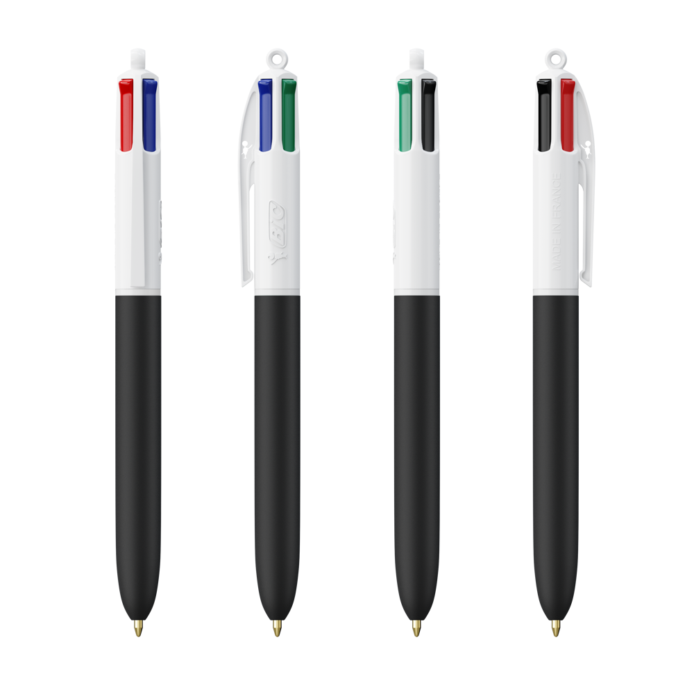 BIC® 4 Colours Soft with Lanyard - Wit - Zwart zacht