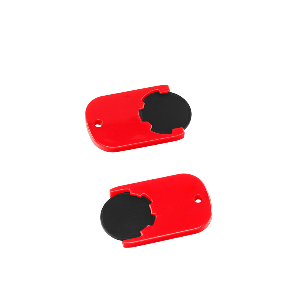 Chiphouder met winkelwagenmuntje 1€ "Gamma" - Zwart/Rood