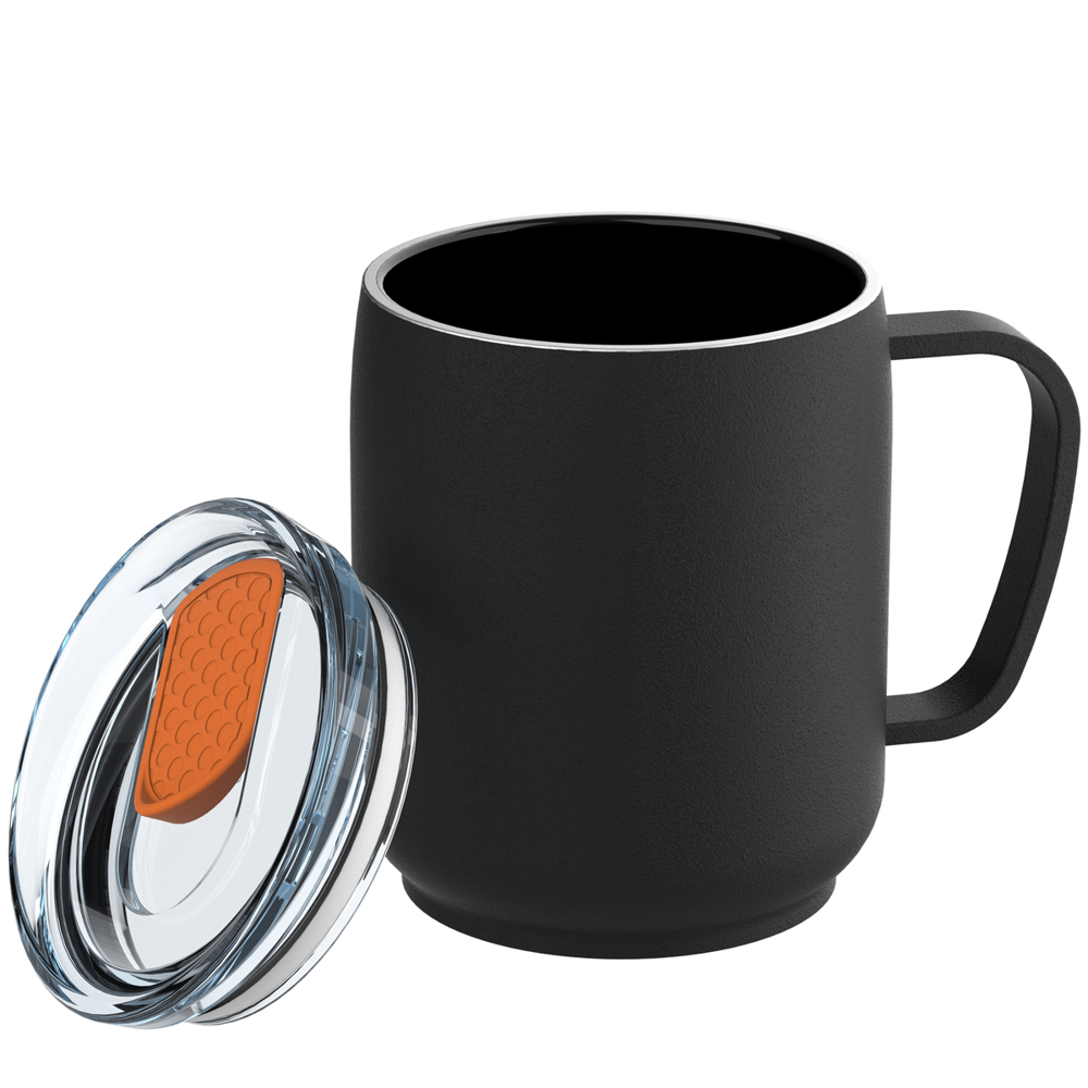 Thermobeker RETUMBLER-myNIZZA CERAMIC - zwart, oranje, transparant