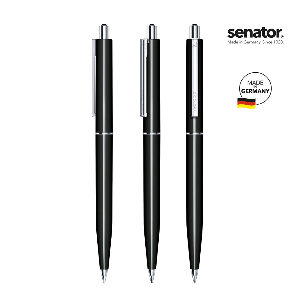 senator® Point  Polished  retractable pen - zwart