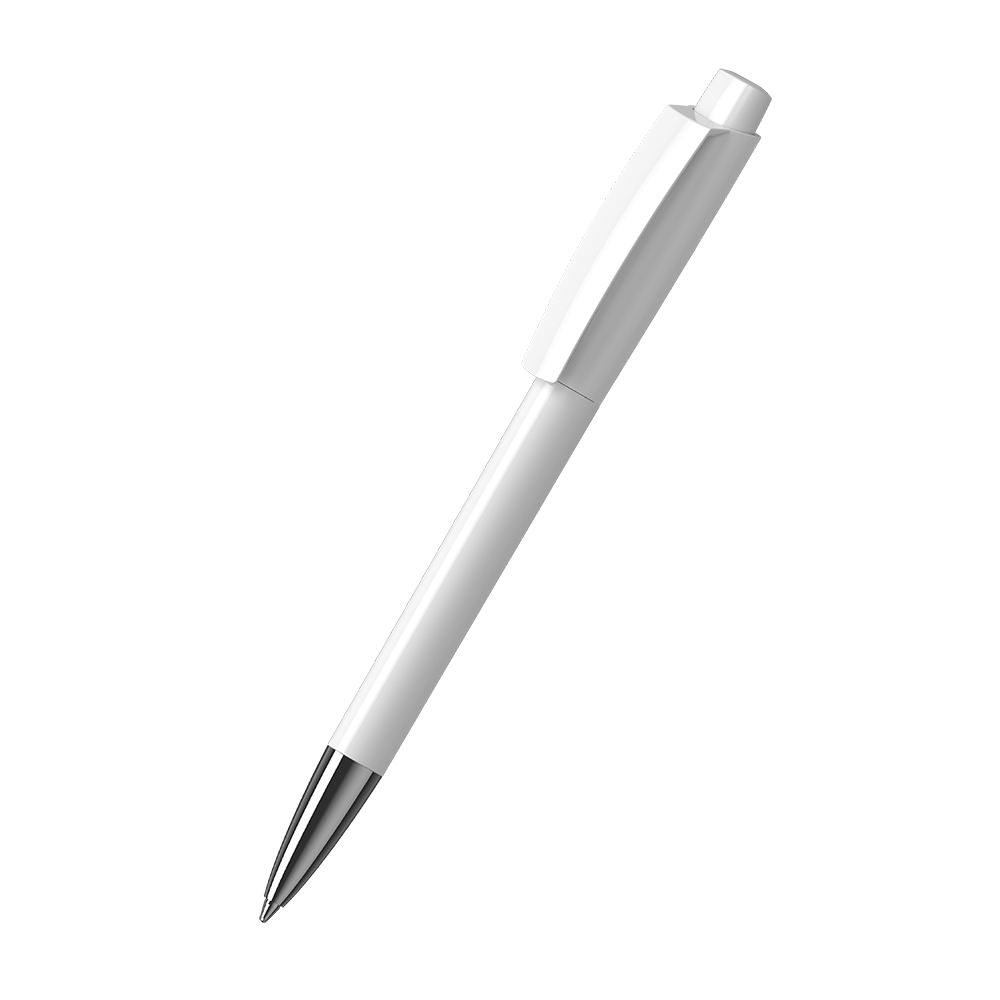 Klio-Eterna - Zeno high gloss Mn - Drukknop-balpen - Wit