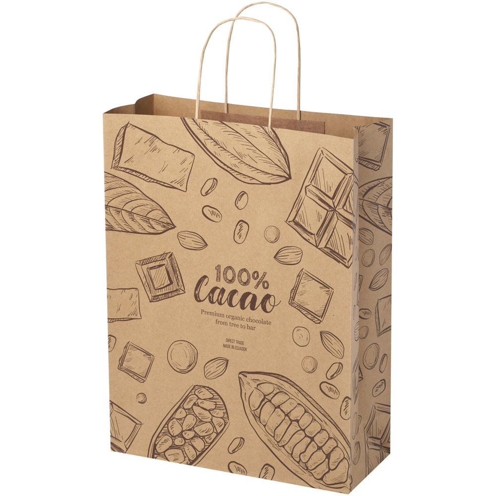 Papieren tas 120 g/m2 gemaakt van kraftpapier met gedraaide handgrepen - 31 x 12 x 41 cm - Kraftbruin