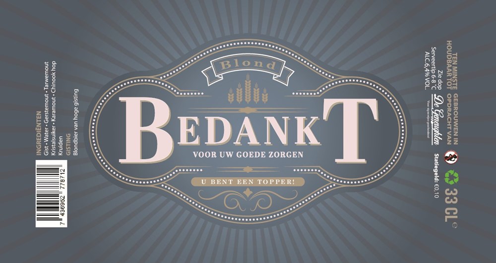 Speciaalbier Bedankt voor uw goede zorgen Blond - 33cl