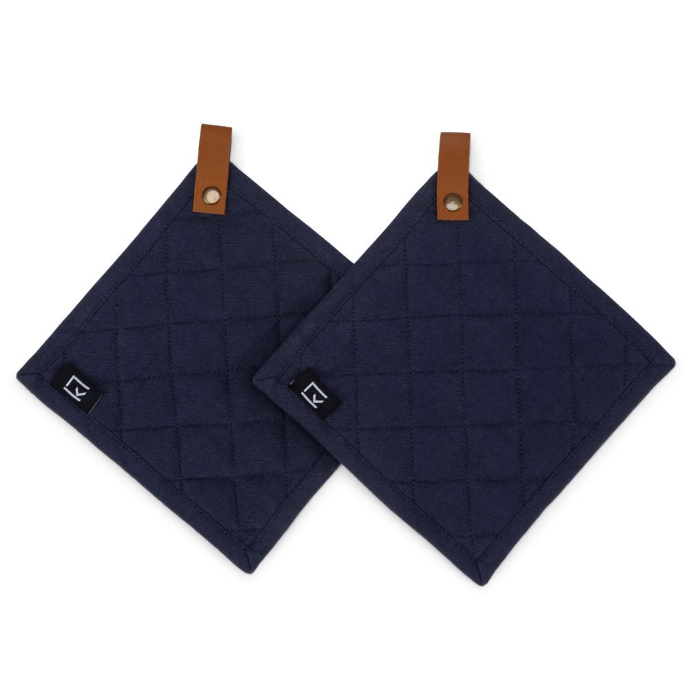 Kosta Linnewäfveri 2-pack pothouder - donkerblauw