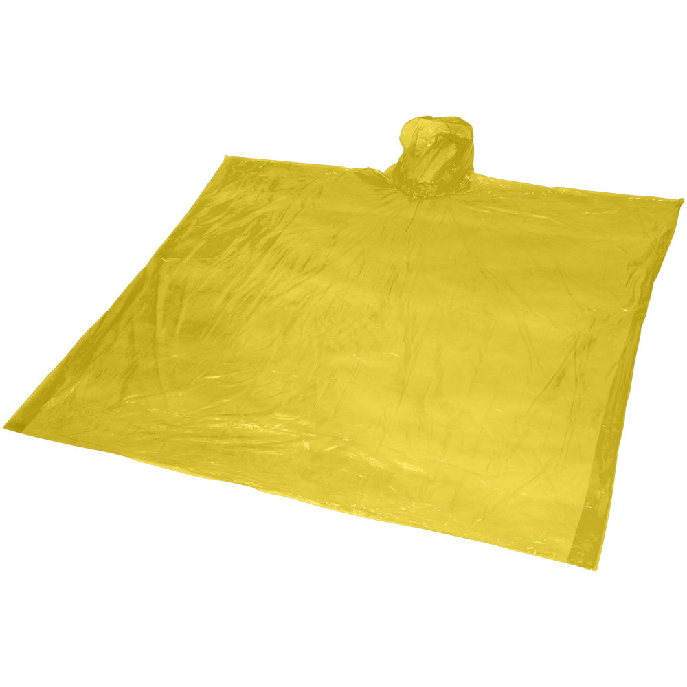 Ziva wegwerp regenponcho met opbergtasje - geel