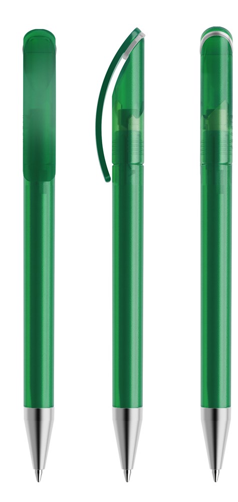 Prodir DS3TFS Frosted with Satin Metal Nose-Cone - Dark Green frosted