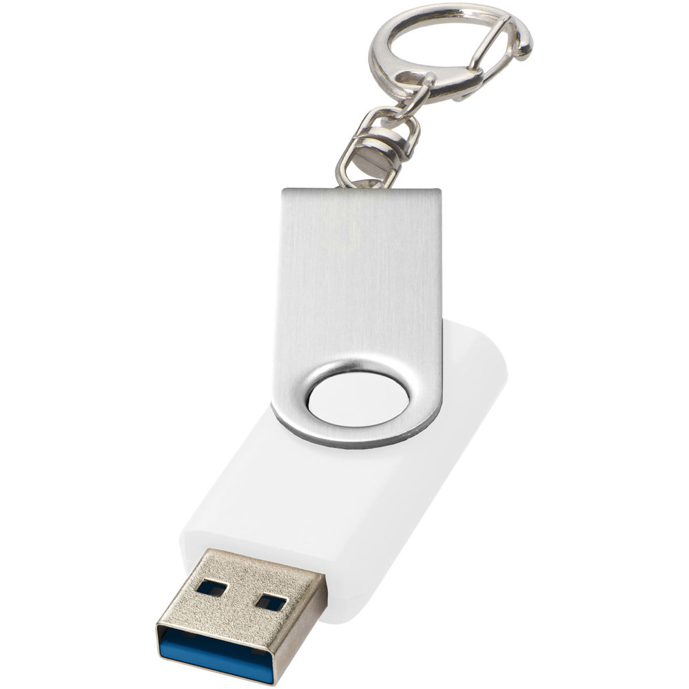 Rotate USB 3.0 met sleutelhanger - Wit