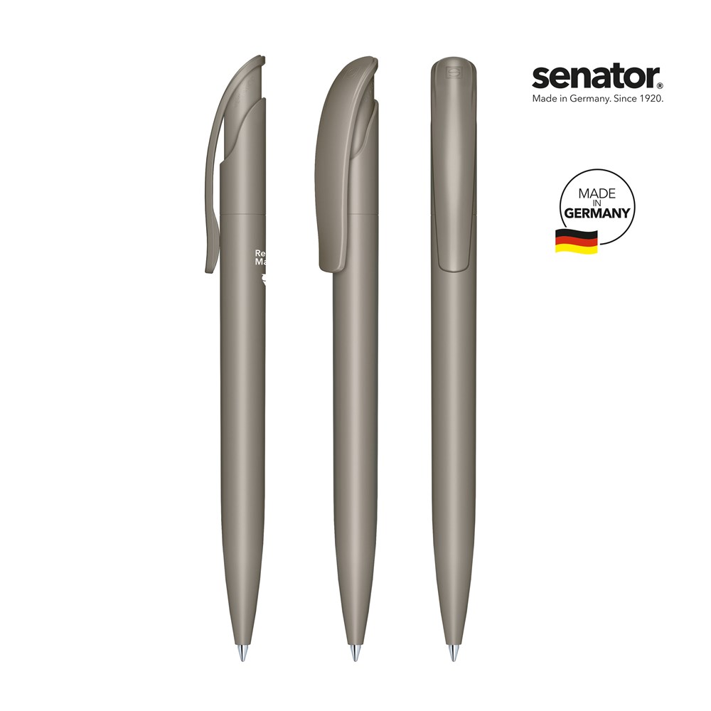 senator® Challenger  Matt Recycled retractable pen - grijs Warm grijs 10