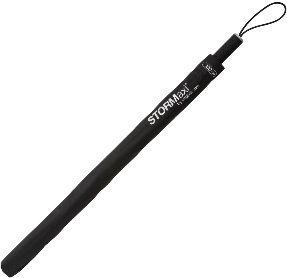 STORMaxi - Arodynamische stormparaplu - Handopening - Windproof -  92 cm - Zwart