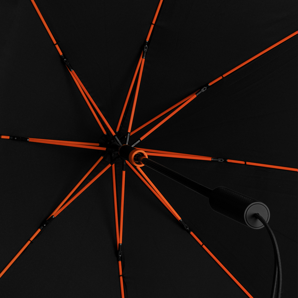 STORMaxi - Arodynamische stormparaplu - Handopening - Windproof -  92 cm - Zwart / Oranje