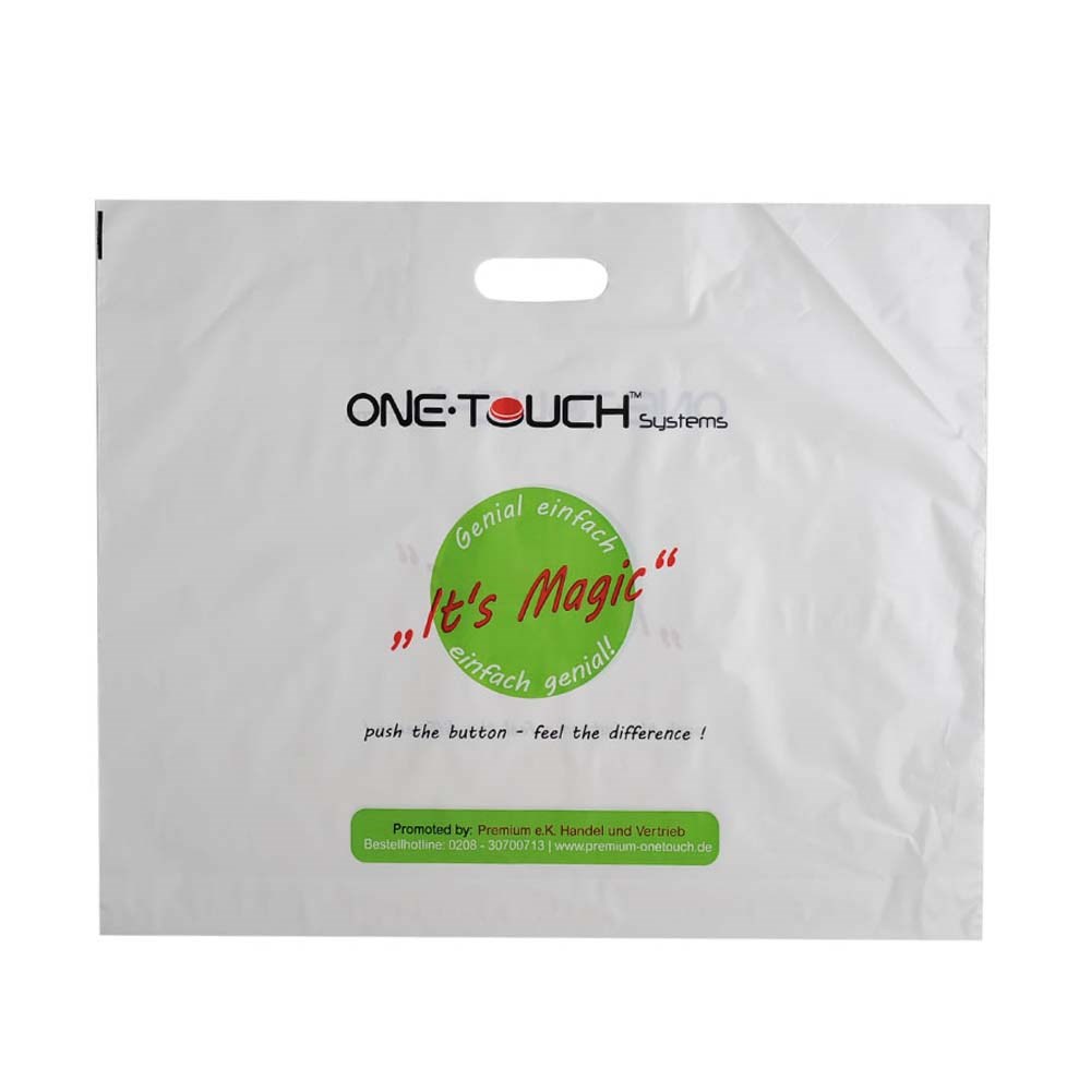 Plastic tas, 61 x 45 x 7,5 cm, 48 micron, ldpe, stanshandvat, 1 zijde