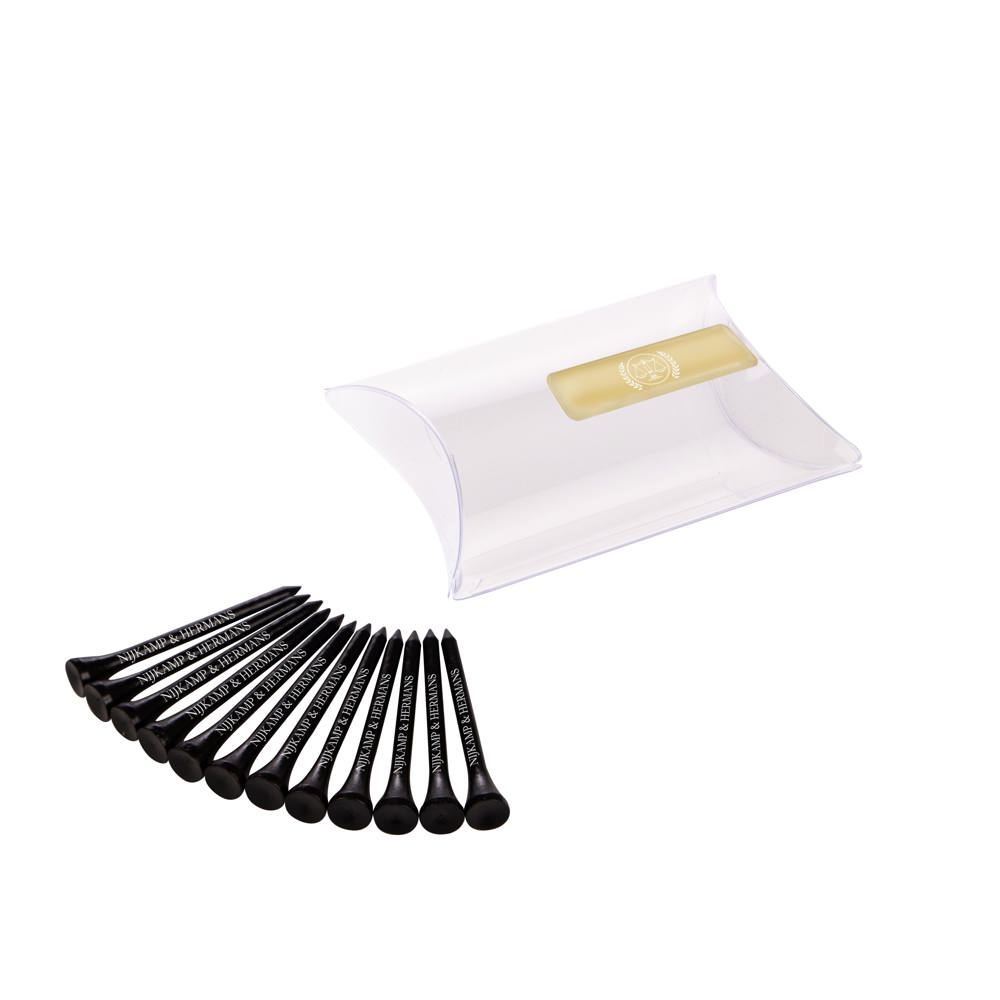 Pillowpack met 12 tees 70 mm - Zwart