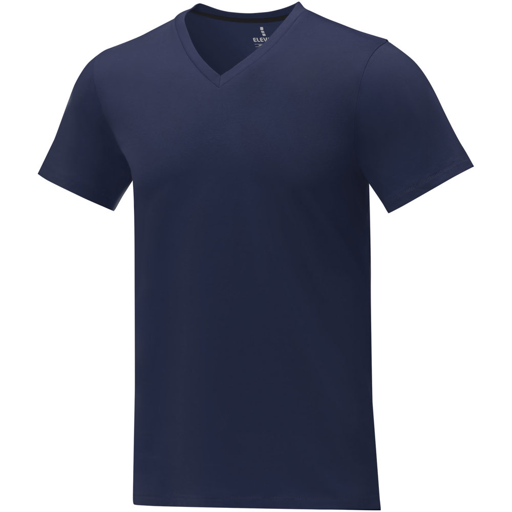 Somoto Heren T-shirt met V-hals en korte mouwen - Marineblauw