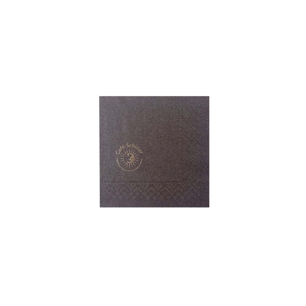 Servetten, 3 laags celstof, 5 x 4 cm opdruk, 24 x 24 cm, 1/4 vouw, gekleurd