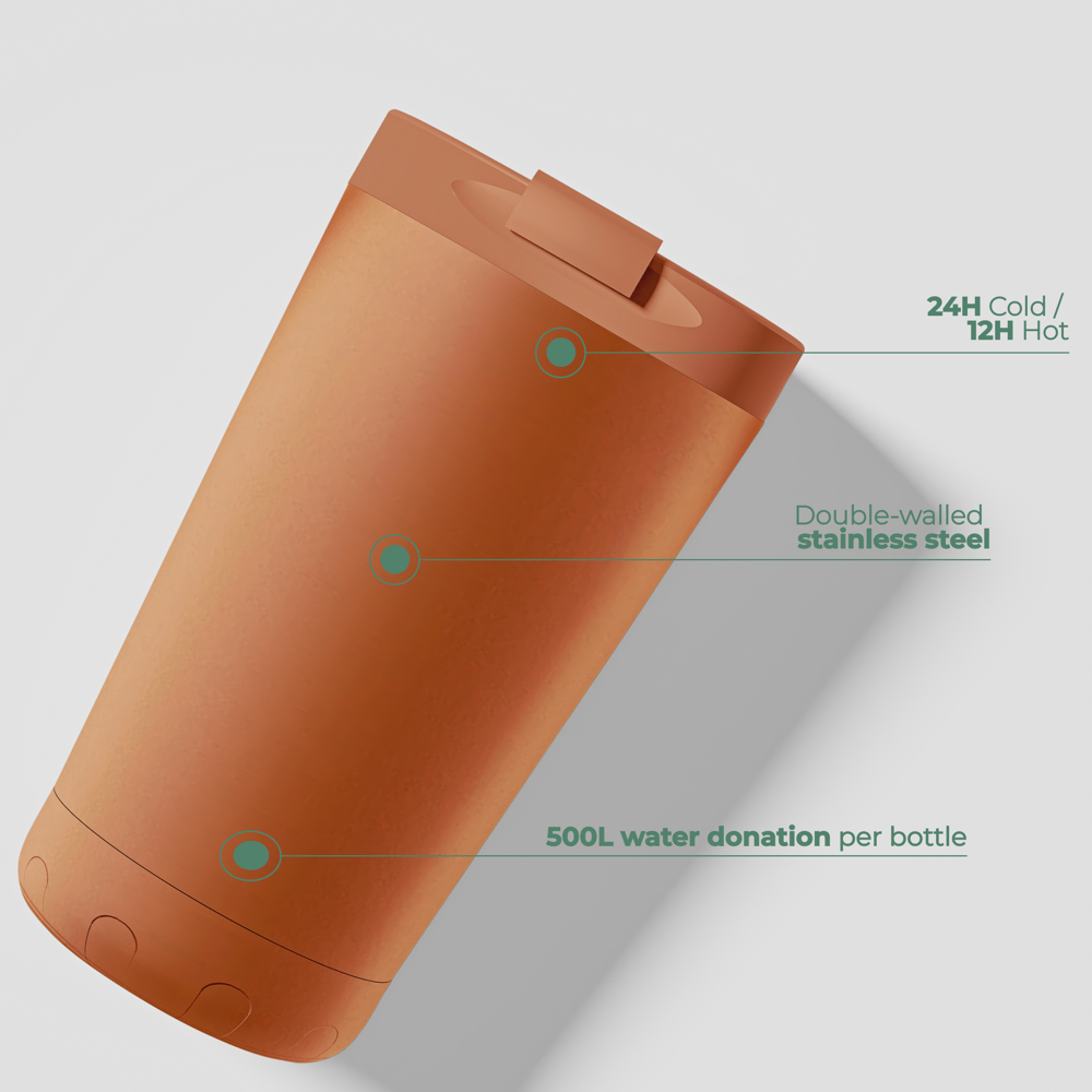 Thermosbeker / Koffiebeker - Oranje - 350 ml
