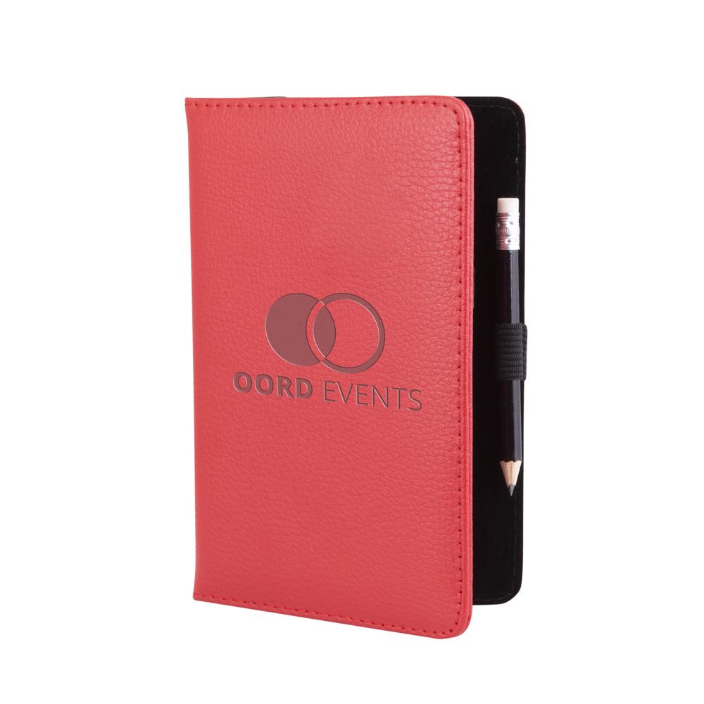 Scorekaart houder embossed leder - Rood
