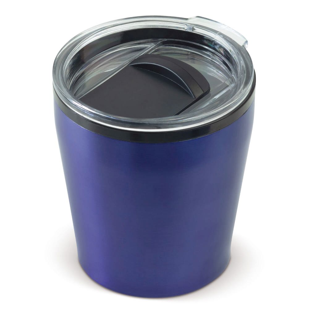 Koffiebeker metallic 180ml - donkerblauw