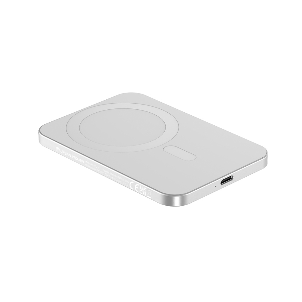 Urban Vitamin Burbank RCS rplastic/alu 3.000 mAh powerbank - zilver (± PMS 428)