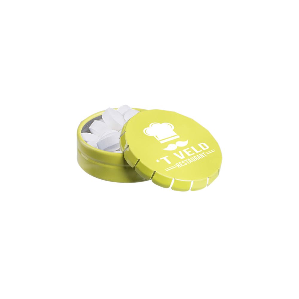 Super mini clic-clac blikje gevuld met pepermunt - Lime