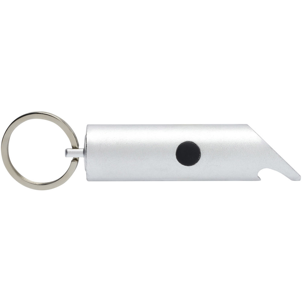Flare led-lamp en flesopener van gerecycled aluminium met sleutelhanger