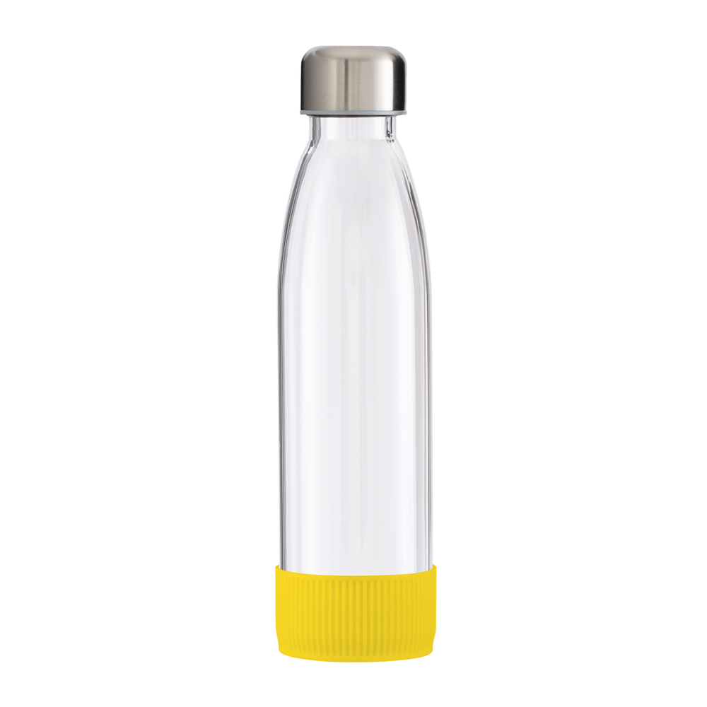 Fles GLASS - geel, zilver, transparant