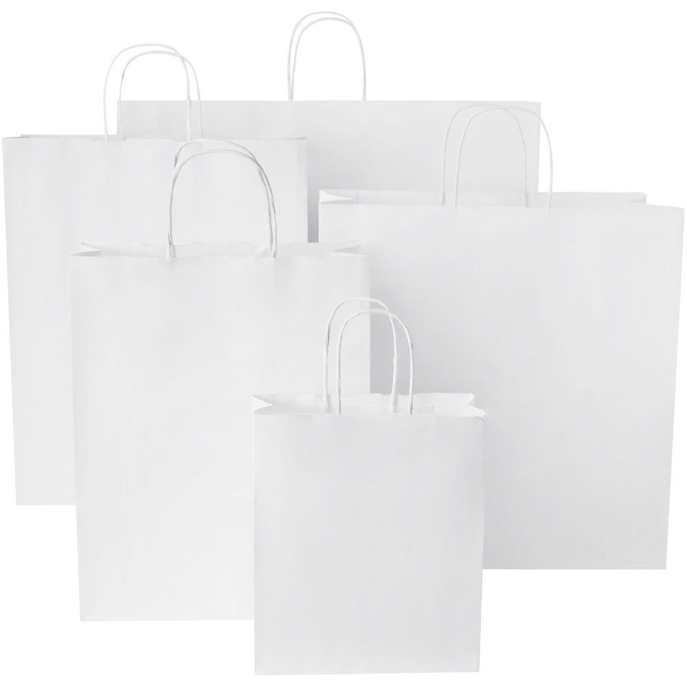 Papieren tas 80 g/m2 gemaakt van kraftpapier met gedraaide handgrepen - 25 x 11 x 32 cm