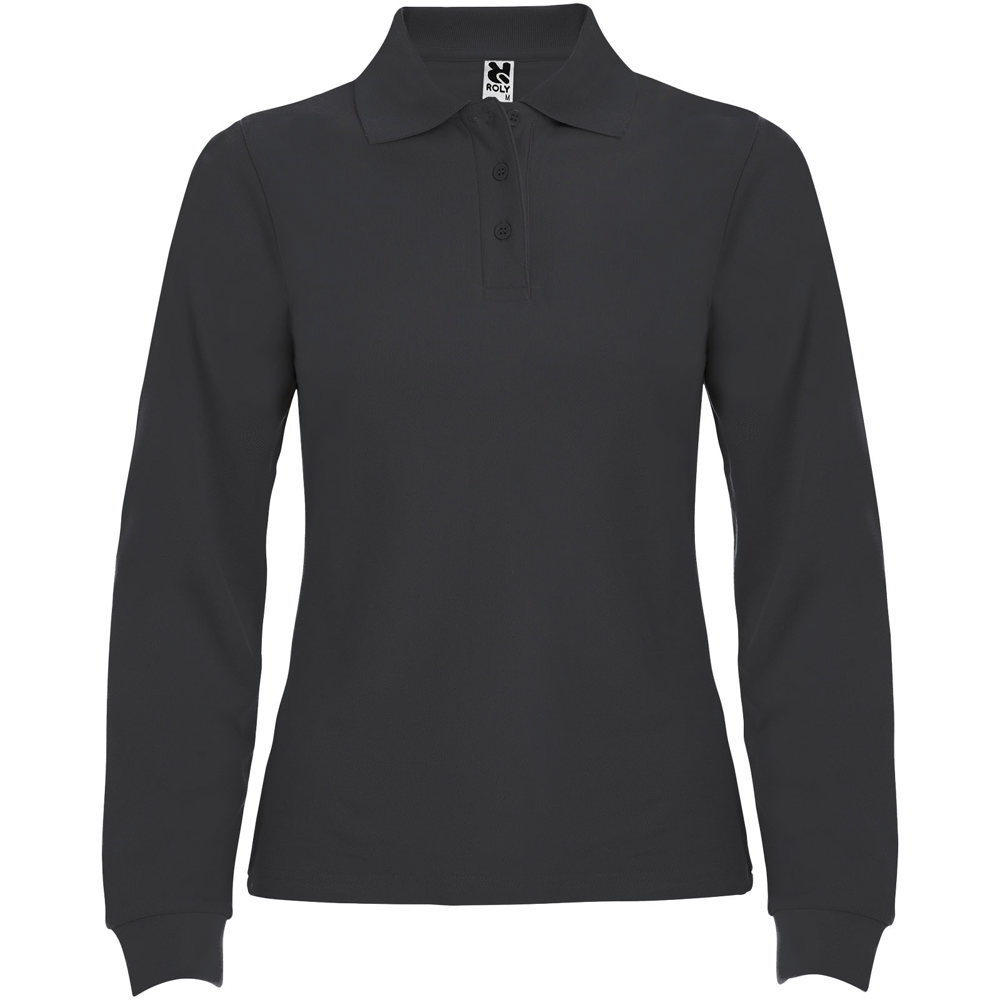 Estrella 220 g/m² damespolo met lange mouwen - Donkerlood