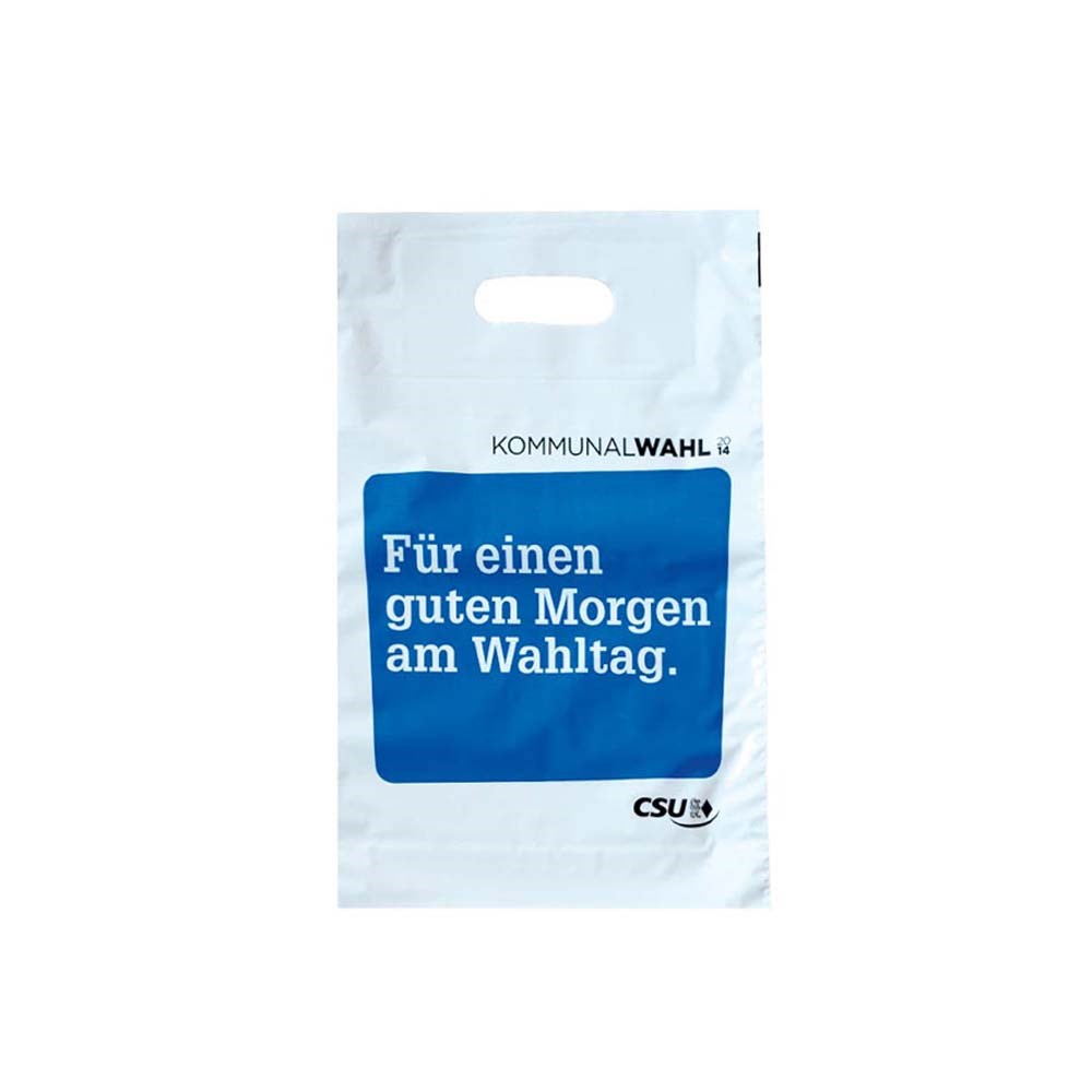 Plastic tas, 30 x 45 x 7,5 cm, 48 micron, ldpe, stanshandvat, 2 zijden