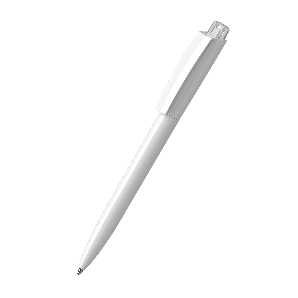 Klio-Eterna - Zeno high gloss/transparent - Drukknop-balpen - Wit/transparant
