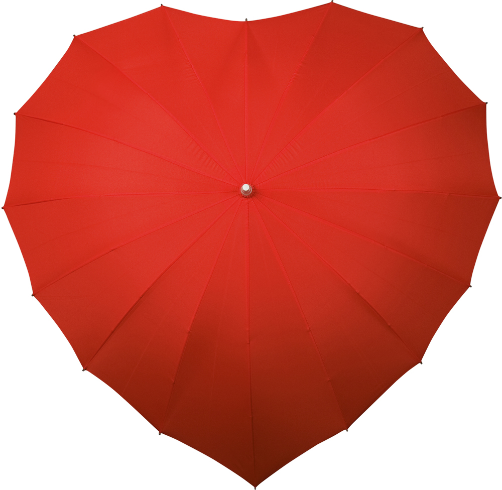 FALCONE - Hartvormige paraplu registered design - Handopening - Windproof -  110 cm - rood (± PMS 1797C)