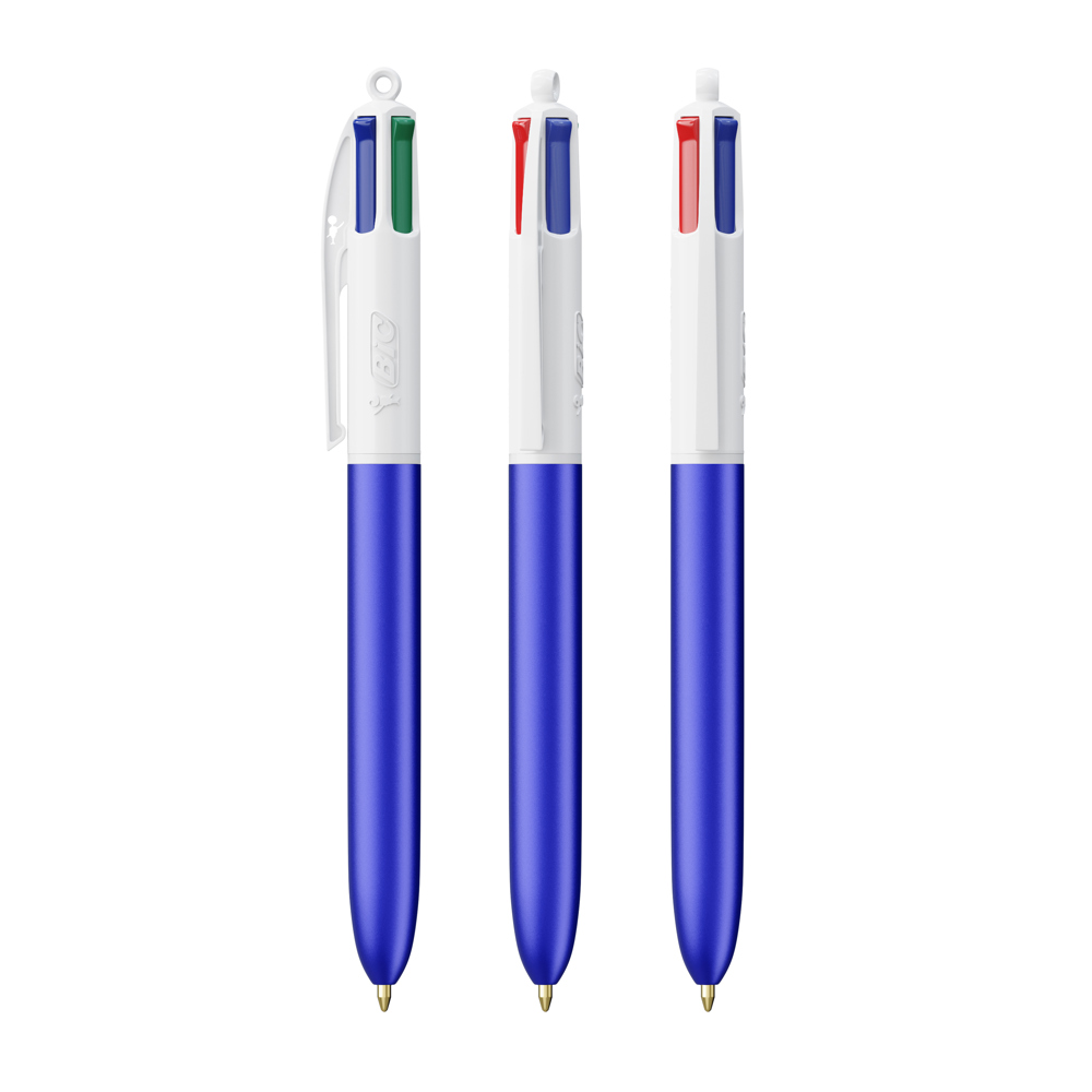 BIC® 4 Colours Glacé with Lanyard - Blue Glacé - Wit