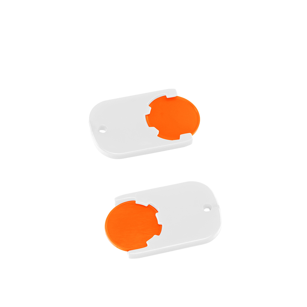 Chiphouder met winkelwagenmuntje 1€ "Gamma" - oranje/wit