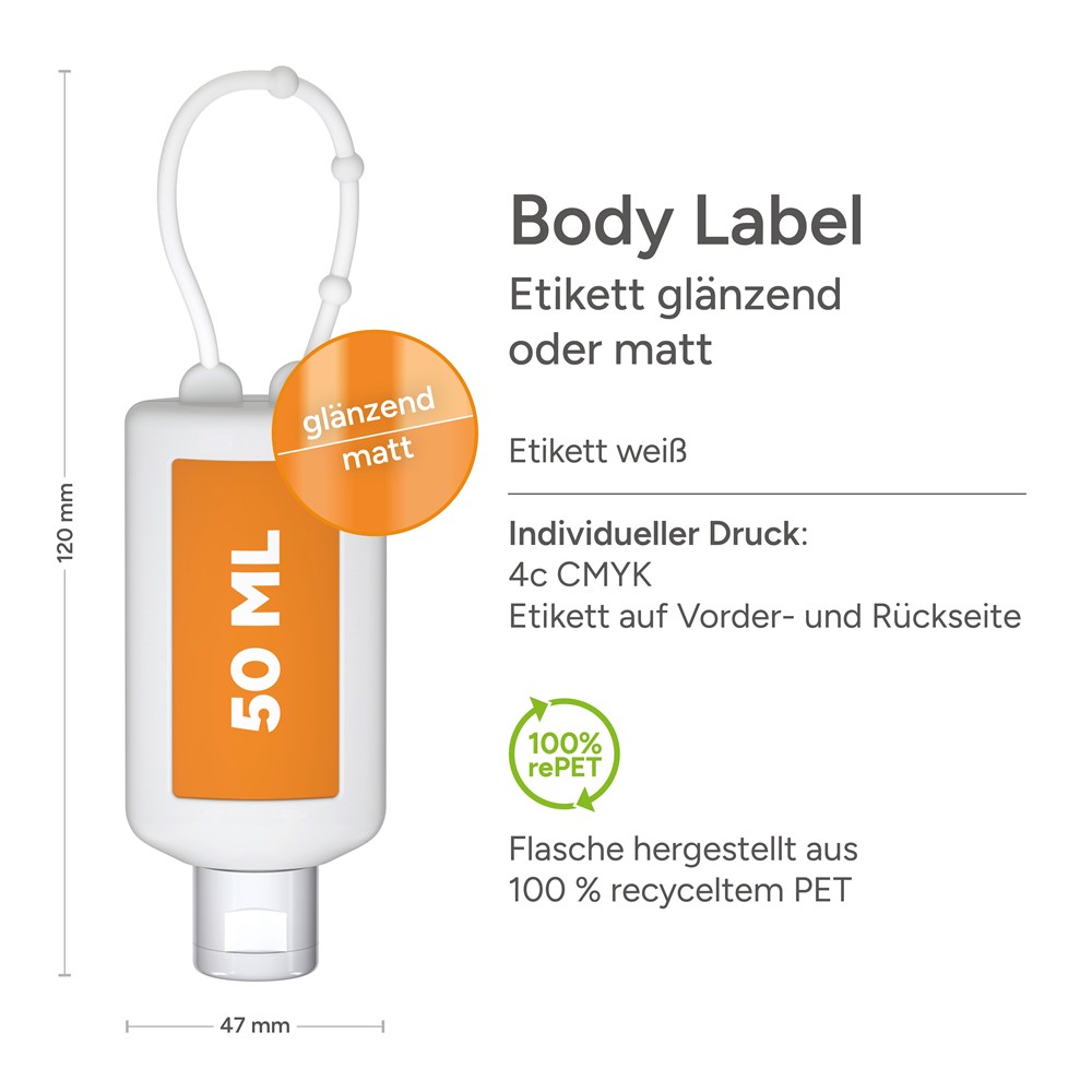 Zonnemelk, Bumper 50 ml, vorstig, Body Label