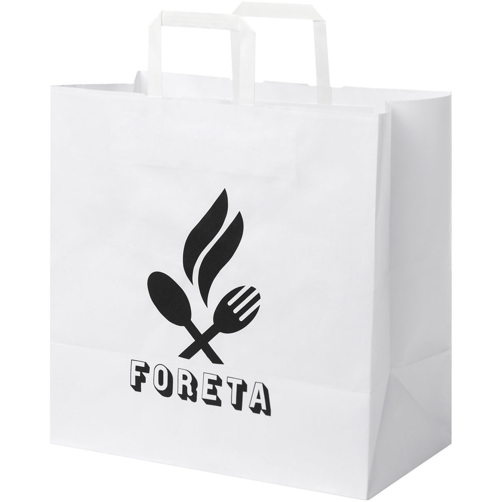 Papieren tas 80-90 g/m2 gemaakt van kraftpapier met platte handgrepen - 34 x 20 x 35 cm