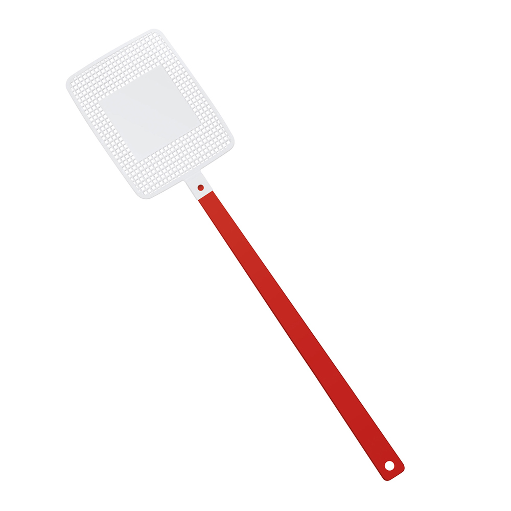 Vliegenmepper "vierkant" - Rood/Wit