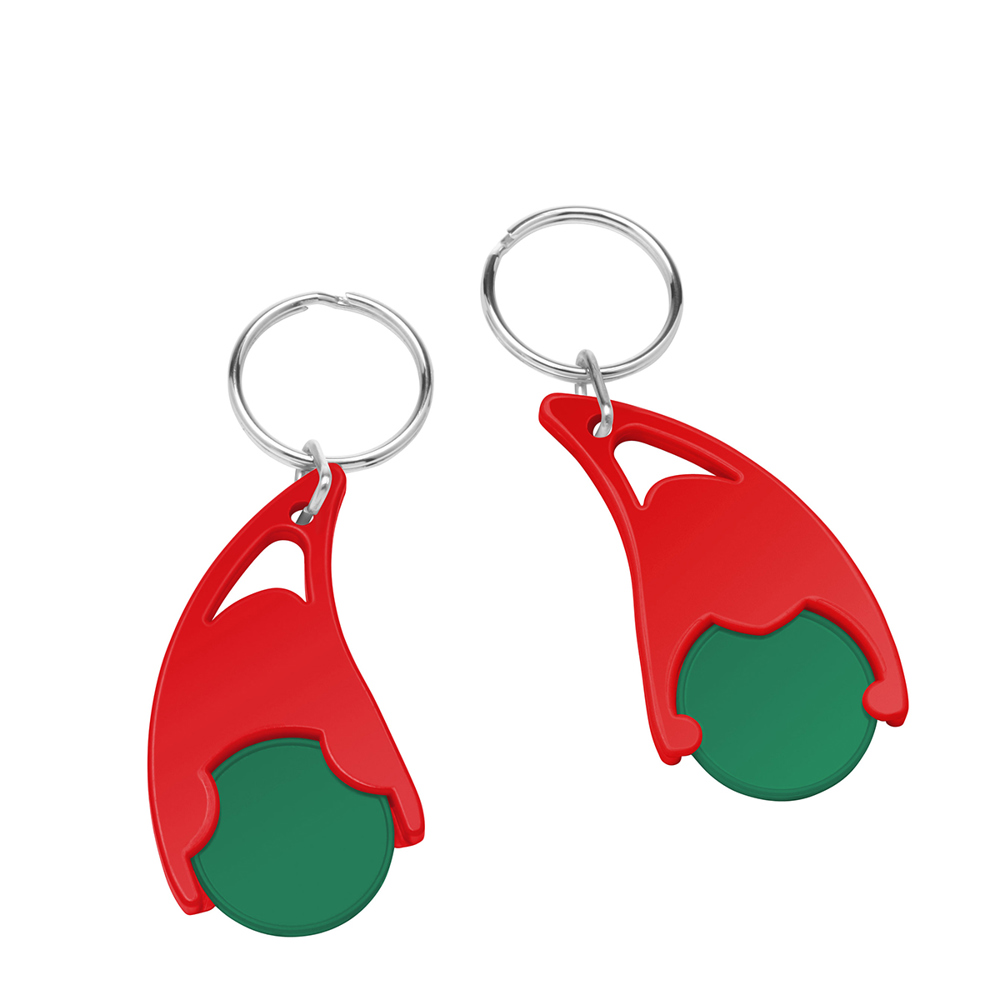 Chiphouder met winkelwagenmuntje 1€ "Epsilon" - groen/rood