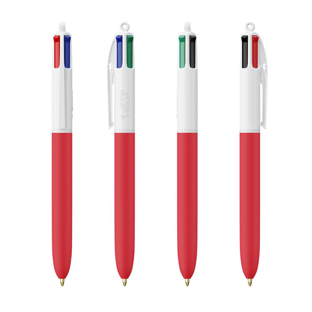 BIC® 4 Colours Soft with Lanyard - Wit - rood zacht