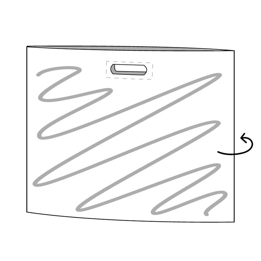 Plastic tas, 74 x 51 x 7,5 cm, 48 micron, mdpe, stanshandvat, 2 zijden