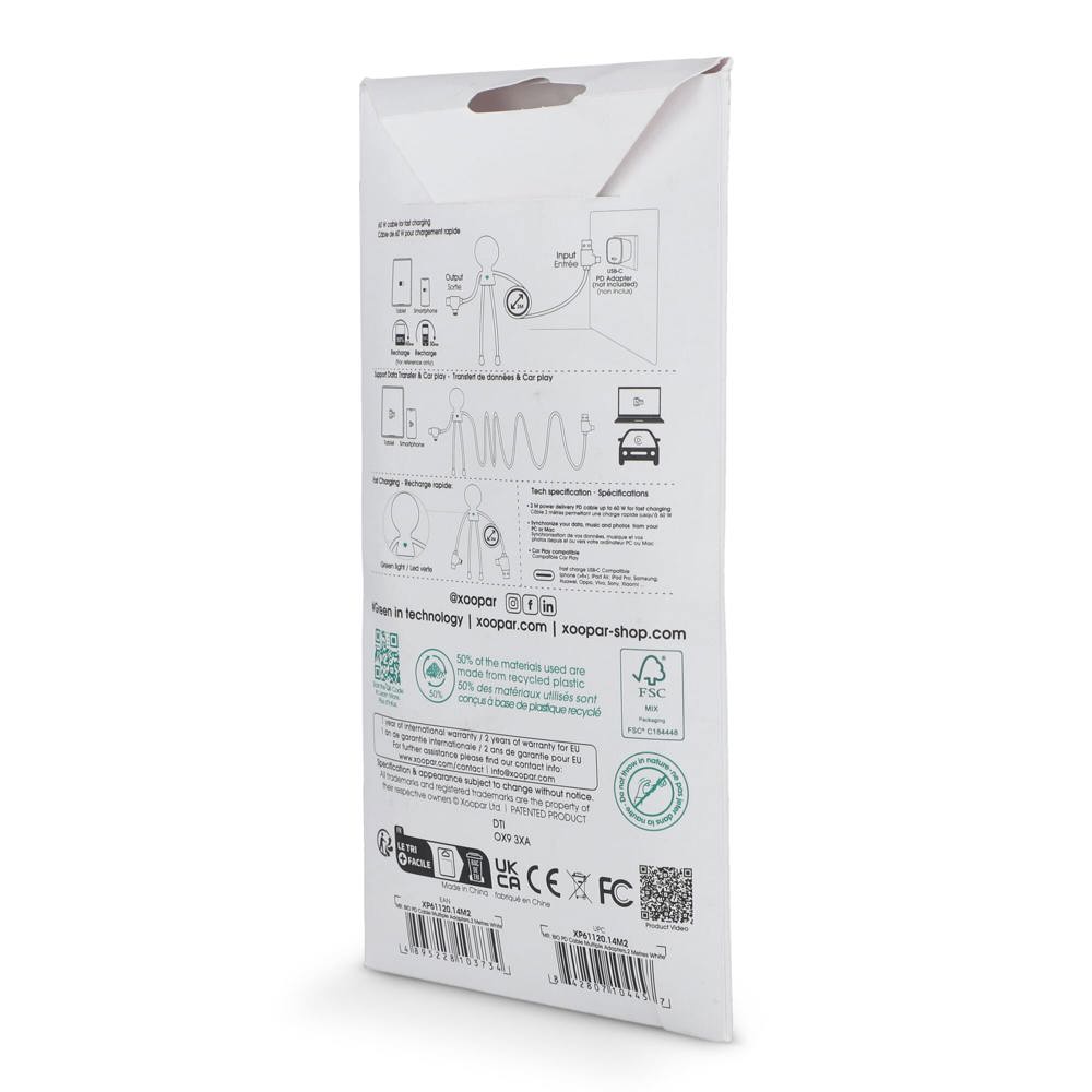 2092 - Xoopar Mr Bio Long 60 W PD Multi Oplaadkabel 2 Meter  